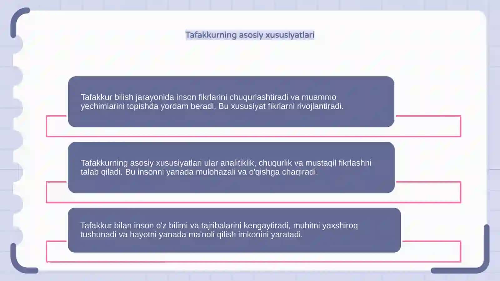 Tafakkur.Tafakkur xususiyatlari 4