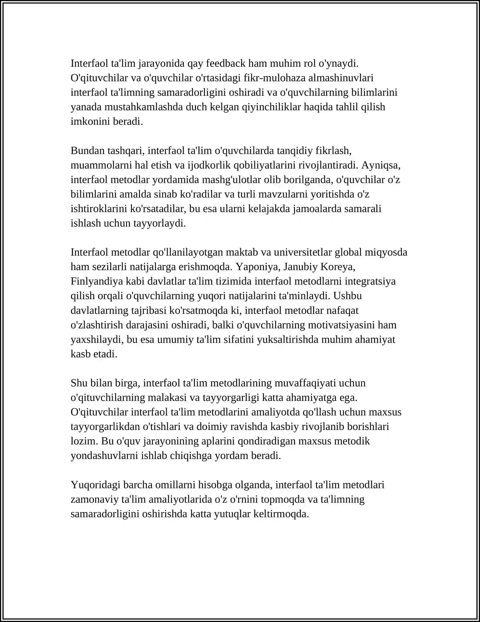 INTERFACE TA'LIM METODLARI.EVERISTIK METODLAR 4