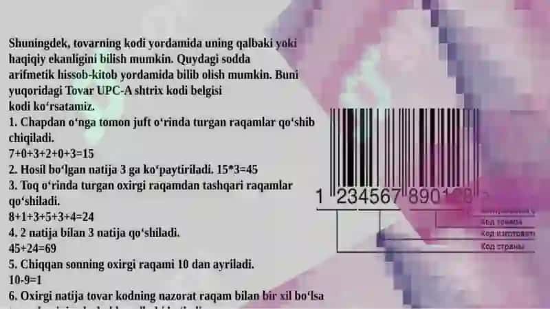 O‘zbekiston respublikasidagi tovarlarga shtrixli kodlashni joriy qilish shtrix kodlash 4
