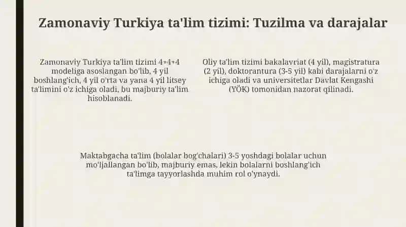 Turkiya ta'limi: tarixi va buguni 4