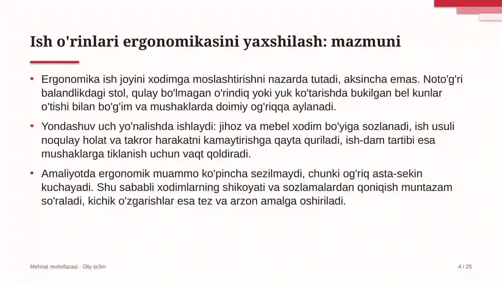 pensiya ta'minoti tizimida ish o'rinlari ergonomikasini yaxshilash 7322 4