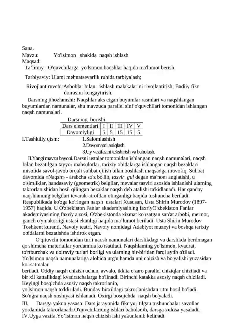 2-sinf Tasviriy san'at konspekt 4