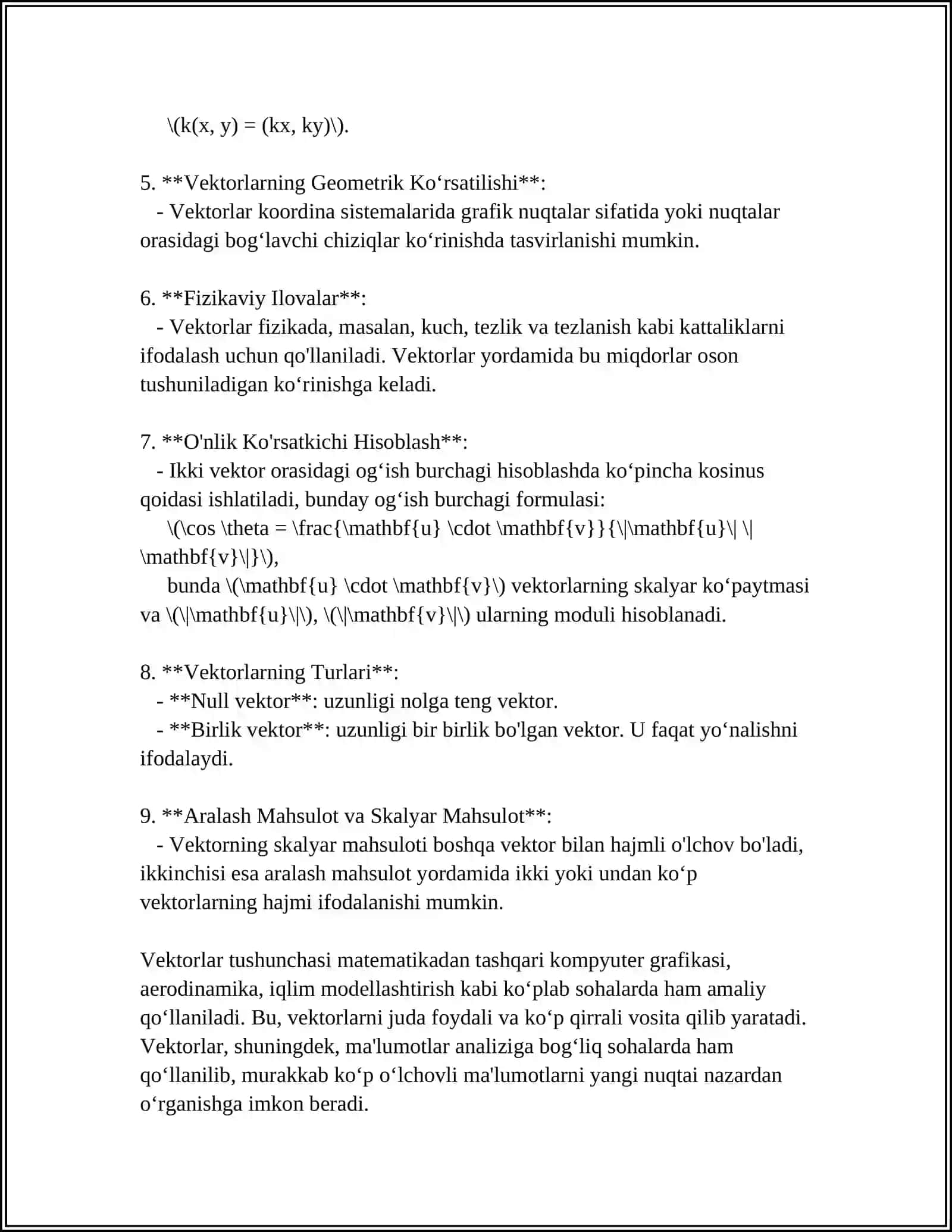 VEKTORLAR VA ULAR USTIDA AMALLAR 4