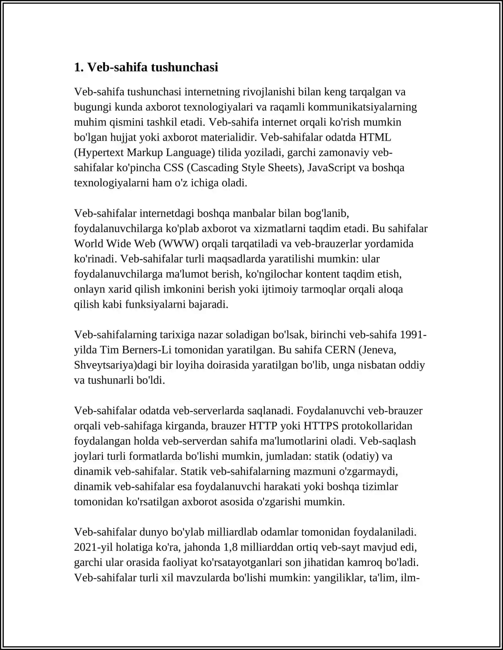 Veb-sahifalarni yaratish 4