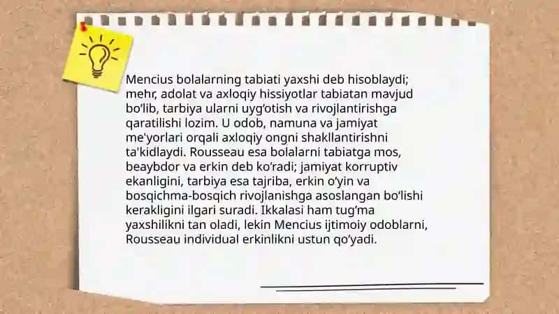 Sharq va G'arb mutafakkirlarining yosh avlodni tarbiyalashga oid qarashlari 4