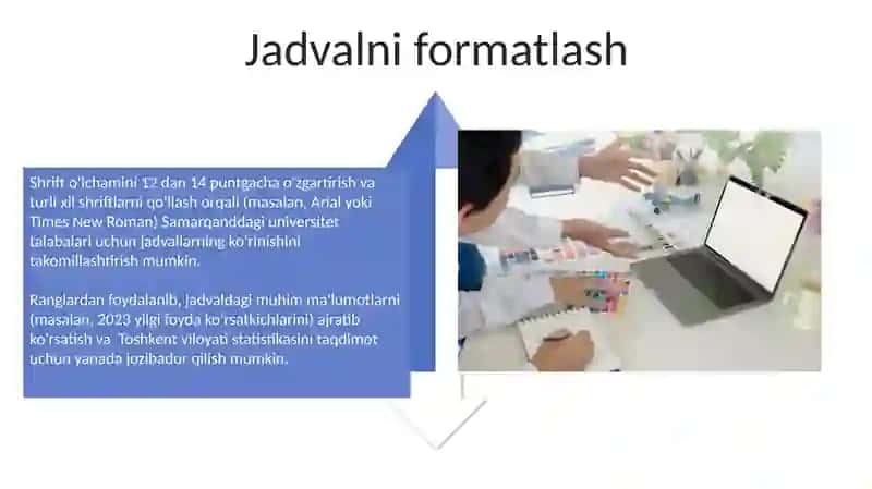 Elektron jadval yaratish 4