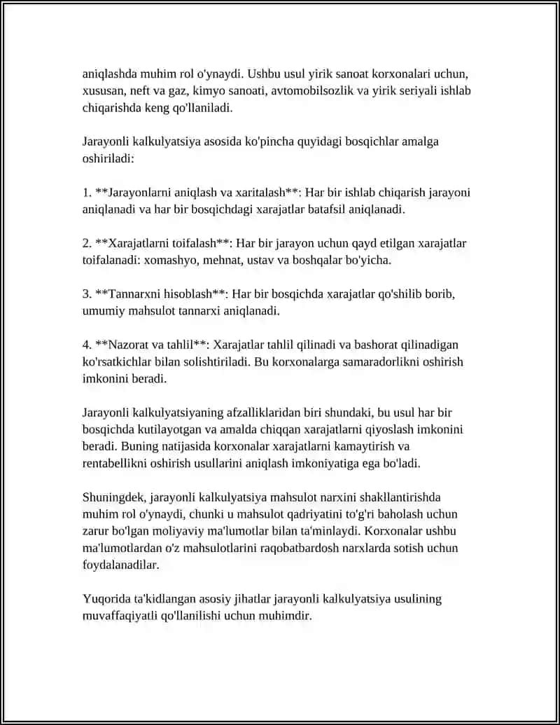 Jarayonli kalkulyatsiya asoslari 4