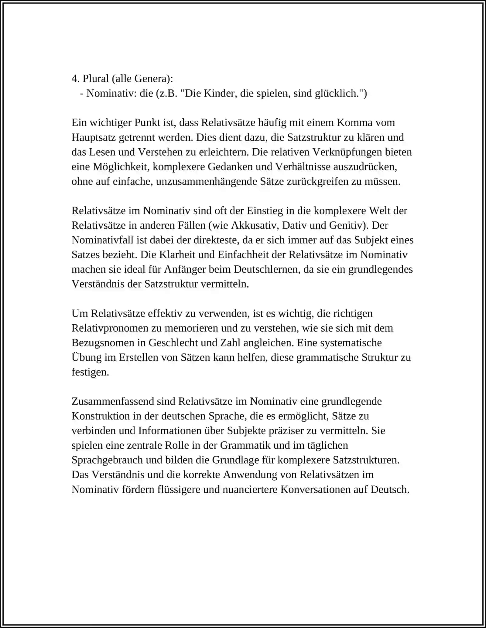 RELATIVSÄTZE IM NOMINATIV 4