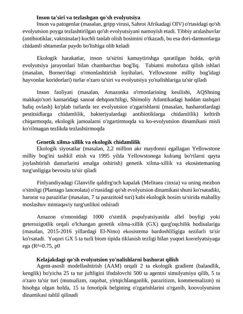 Koevolyutsiya va environmentalizm dialiktikasi 4