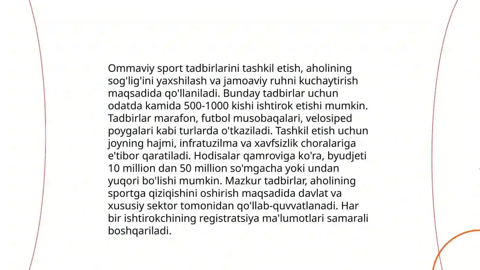 Stadiyondagi ommaviy sport va badiy chiqishlarni boshqarish xususiyatlari 4