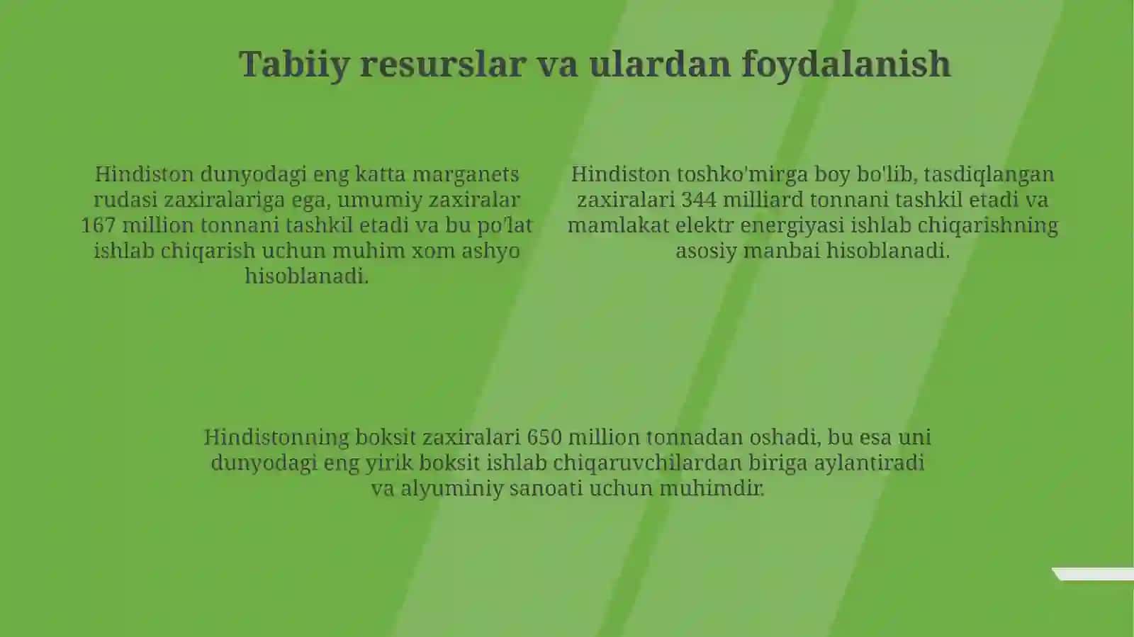 Hindiston Iqtisodiy-geografik o‘rni, tabiiy resurslari, aholisi va xo‘jaligi 4