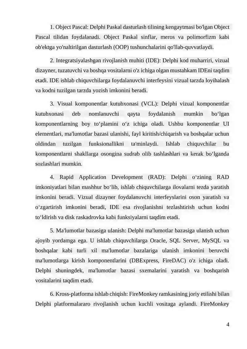 Delphi dasturlash tilida sodda masalalarni dasturlash 4