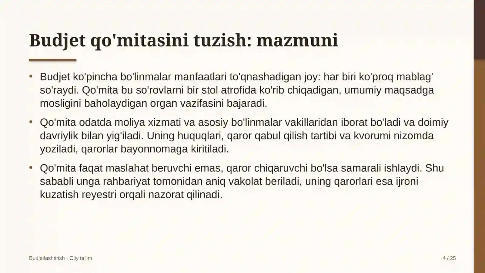 Aviachipta sotish agentliklarida budjet qo'mitasini tuzish 4