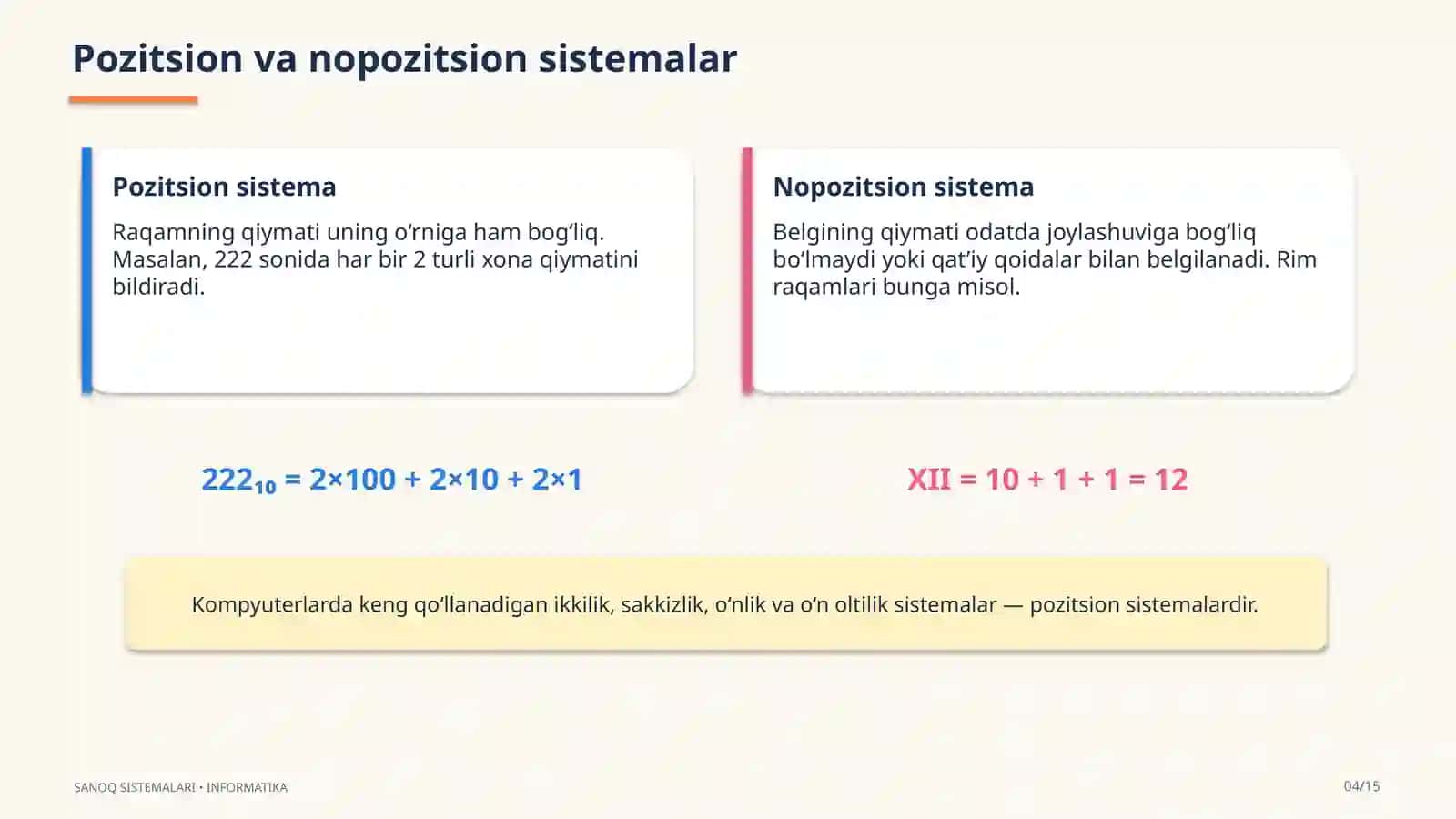 SANOQ SISTEMALARINI TANLASH KONIKMALARI 4