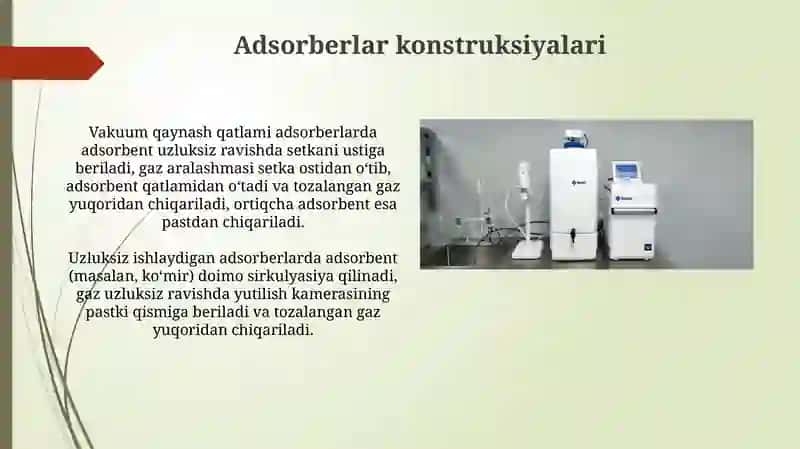 Adsorbsiya jarayoni uchun jihozlar 4