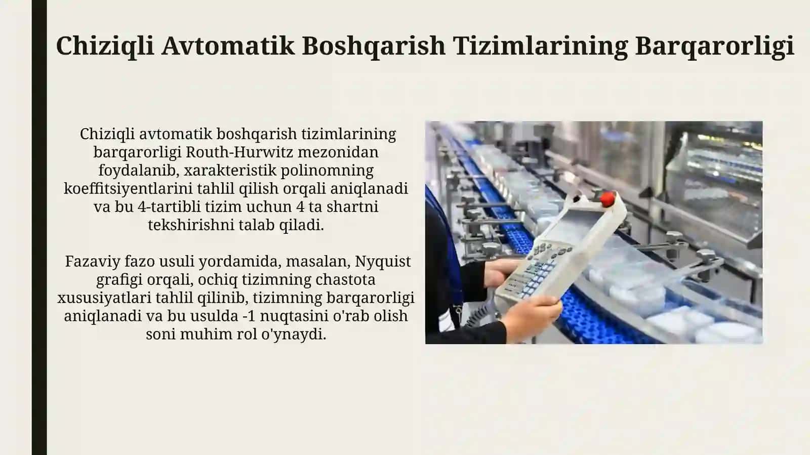 Chiziqli Avtomatik Boshqarish Tizimlarining Barqarorligi Tushunchasi 4