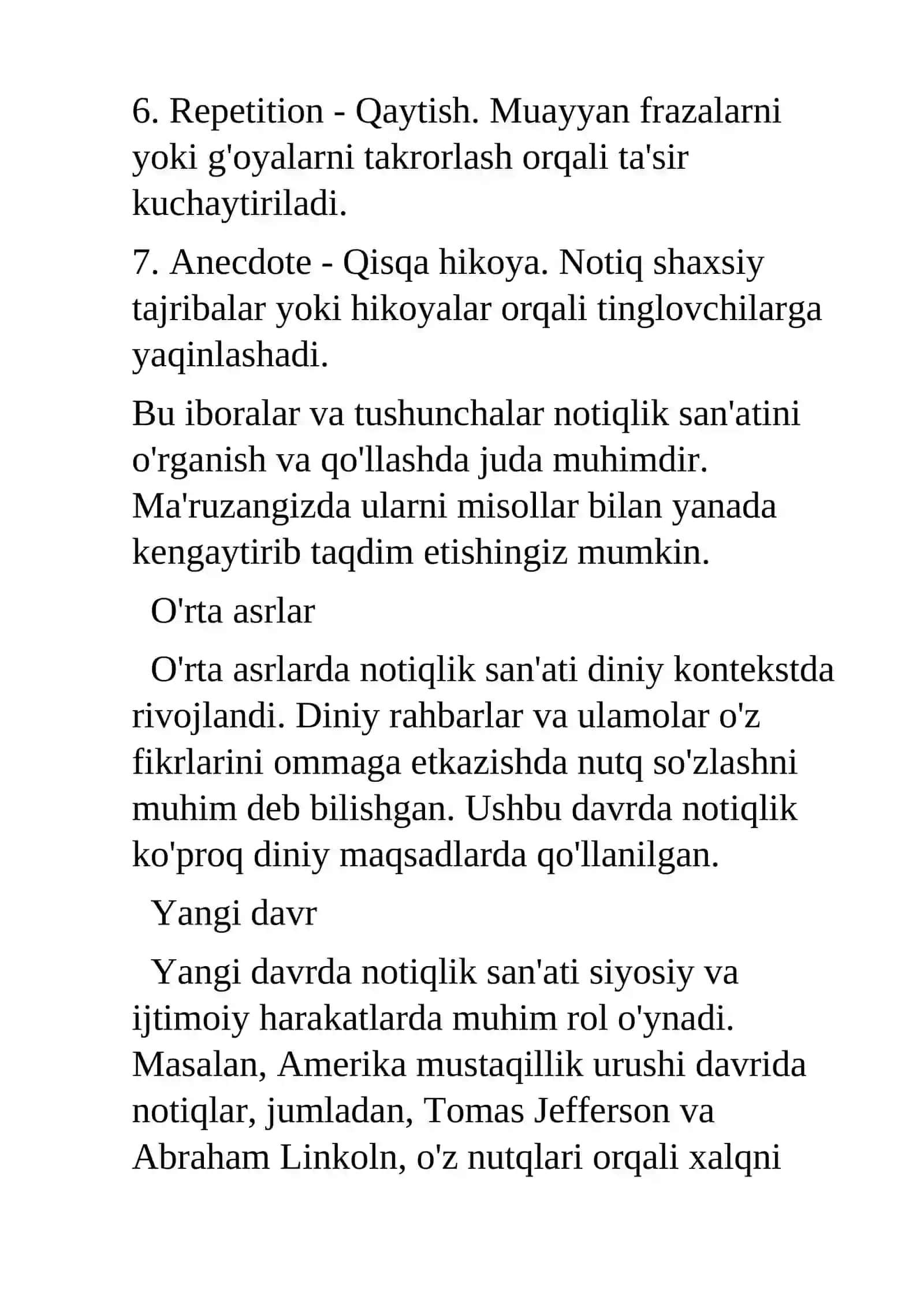 Notiqlik san'ati tarixi 4
