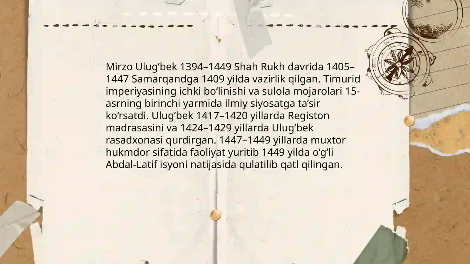 Mirzo Ulug’bek tarixi arba ulus asari 4
