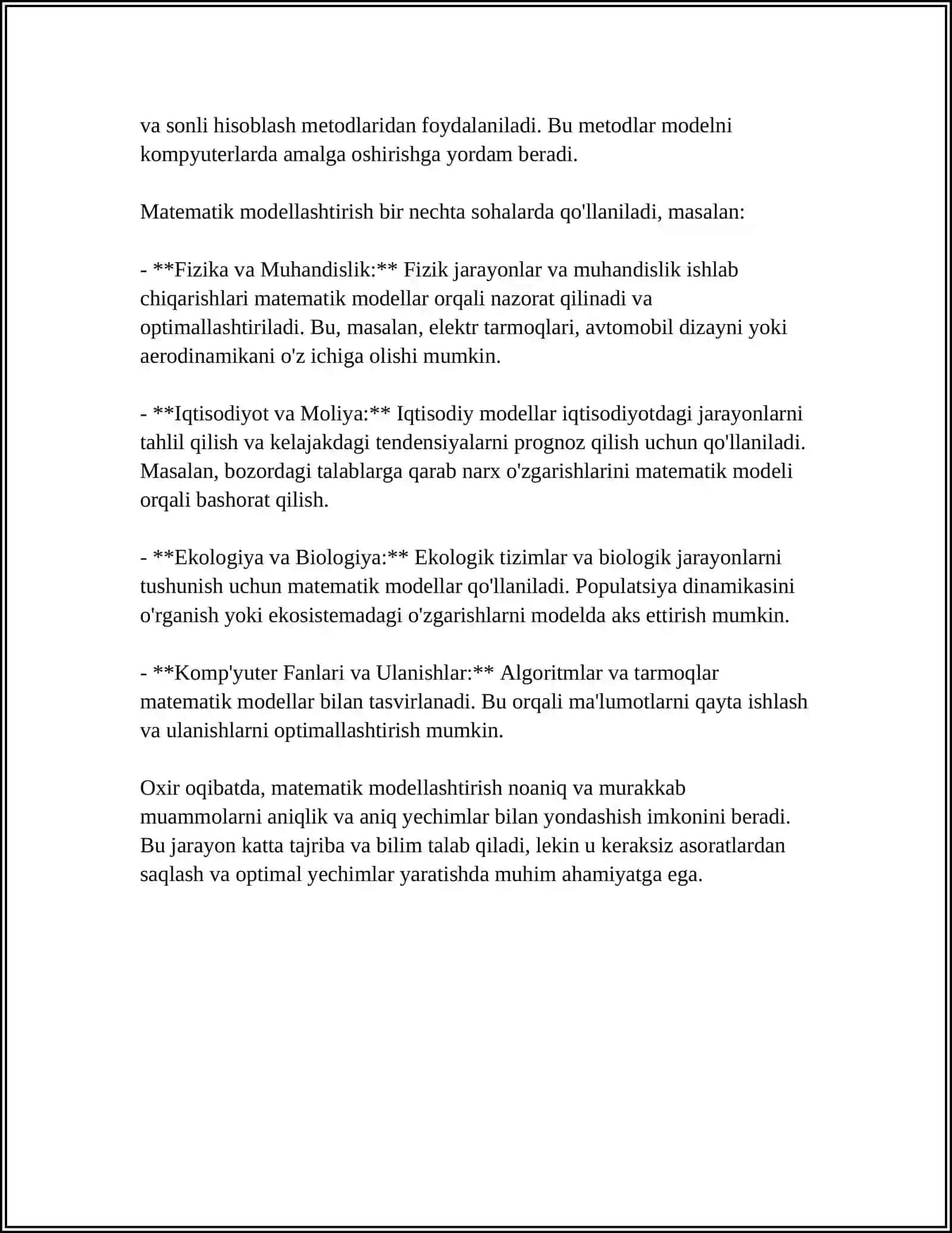 MATEMATIK MODELNING UNIVERSALLIGI 4