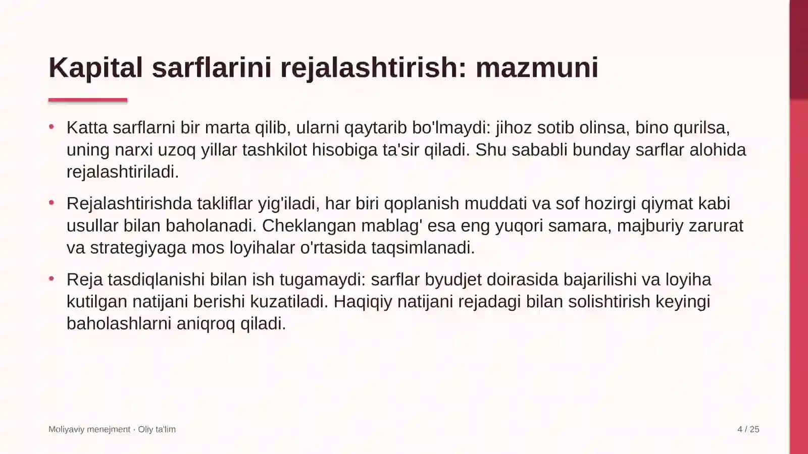 sun'iy yo'ldosh aloqasida kapital sarflarini rejalashtirish 5013 4