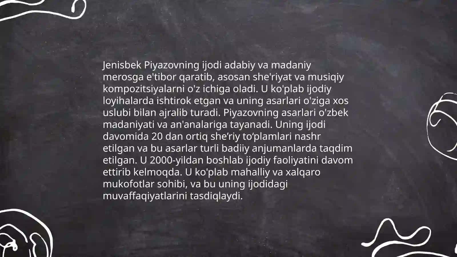 Jenisbek Piyazovning hayoti 4