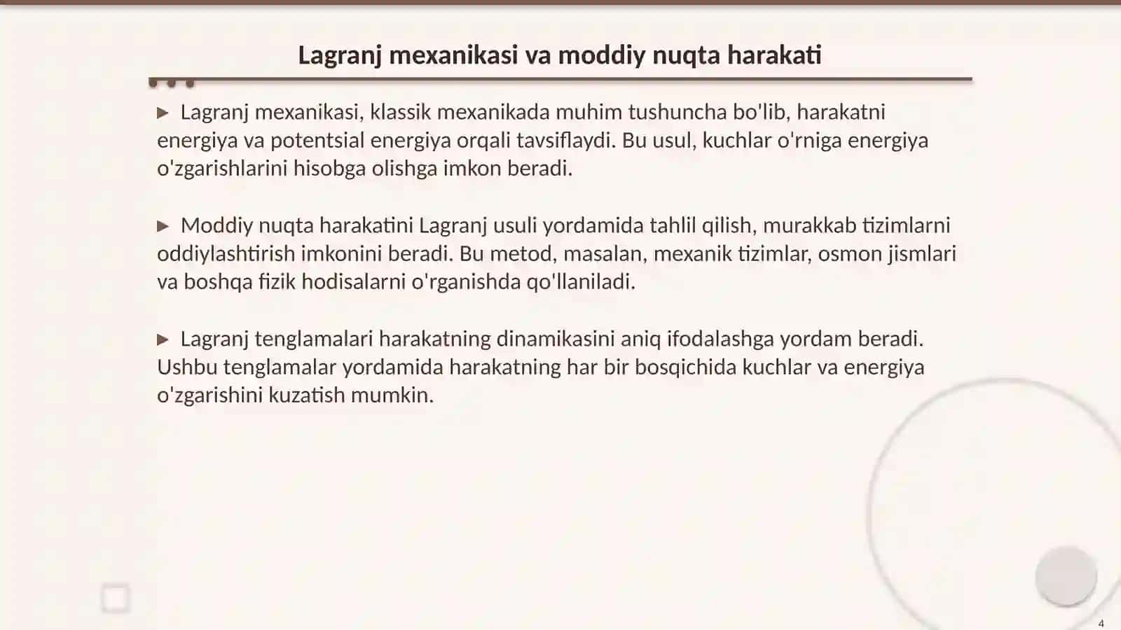 Moddiy nuqtaning harakati 4