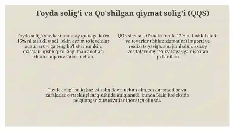 Yuridik shaxslar to'laydigan soliqlarga umumiy tavsifnoma 4