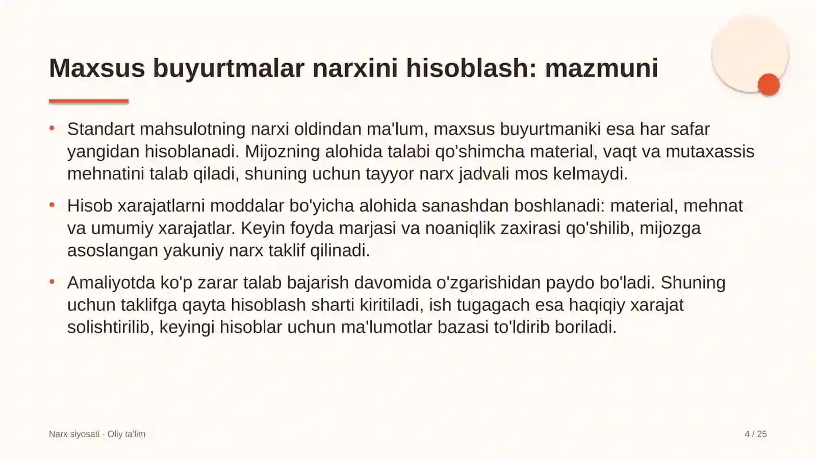 To'qimachilik korxonalarida maxsus buyurtmalar narxini hisoblash 4