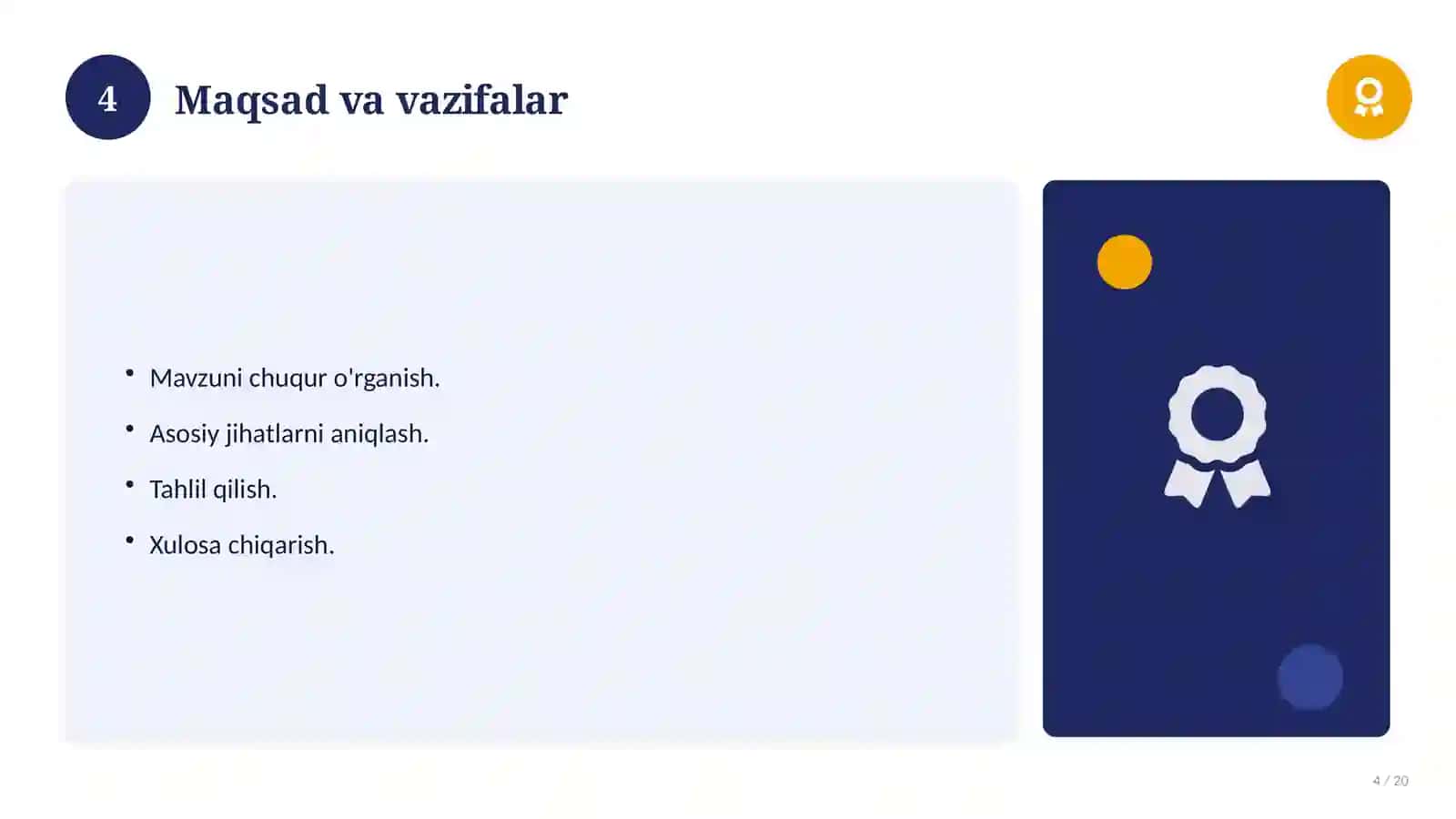 Informatika fanidan 9-sinf loyiha ishi 4