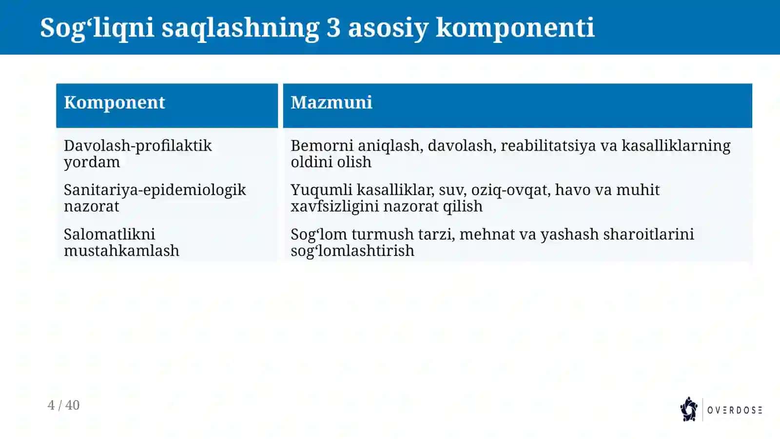 Mavzu rejasi 4