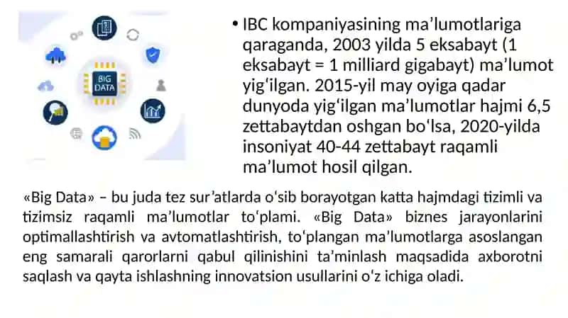 Kirish. Big Data tushunchasi 4