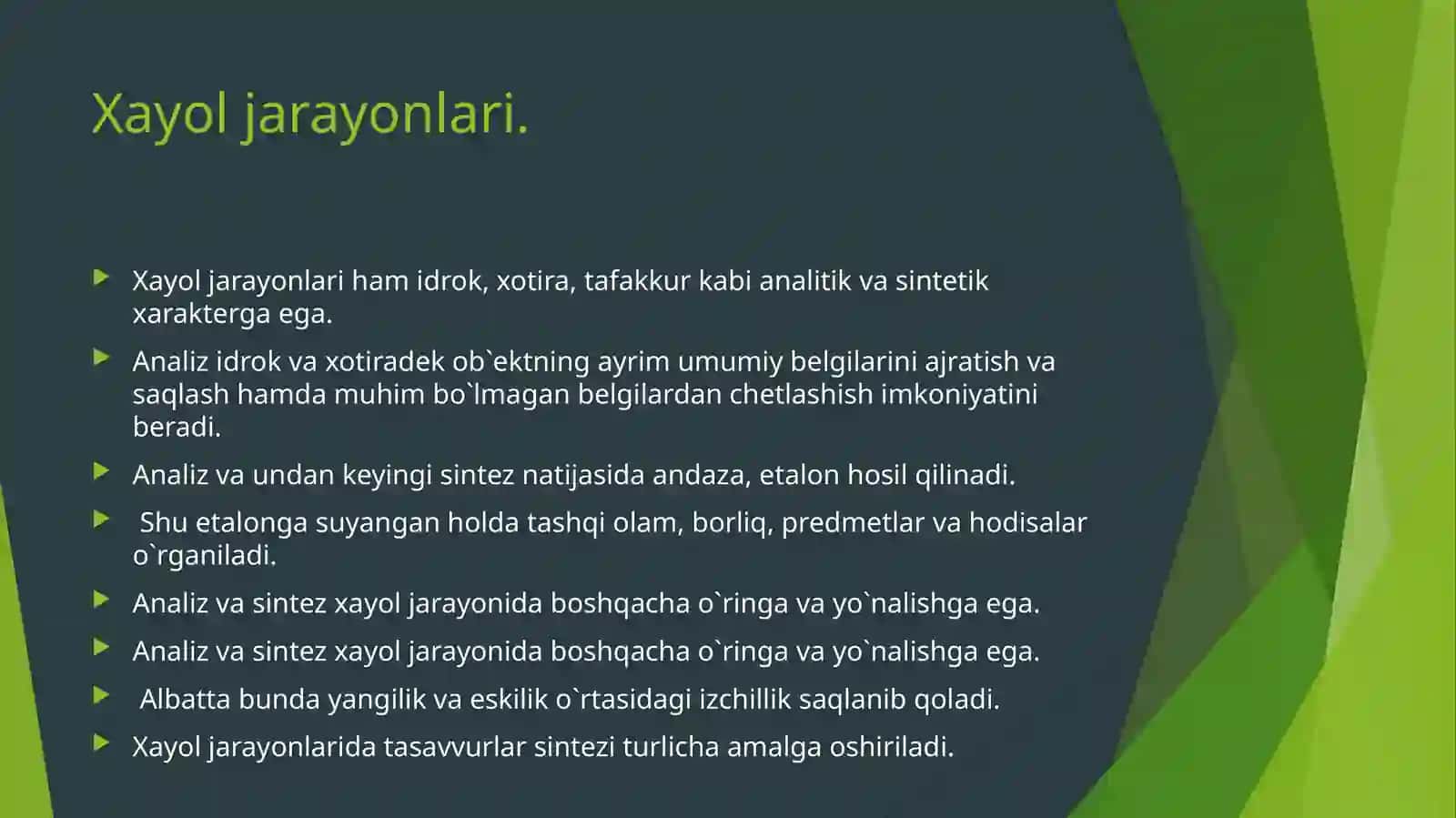 Xayol jarayonlari va uning turlari 4