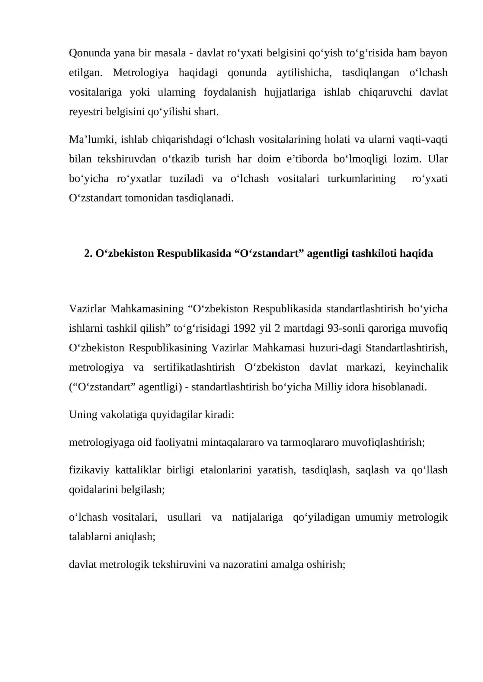 Standartlashtirish bo'yicha davlat nazorat funksiyalari 4