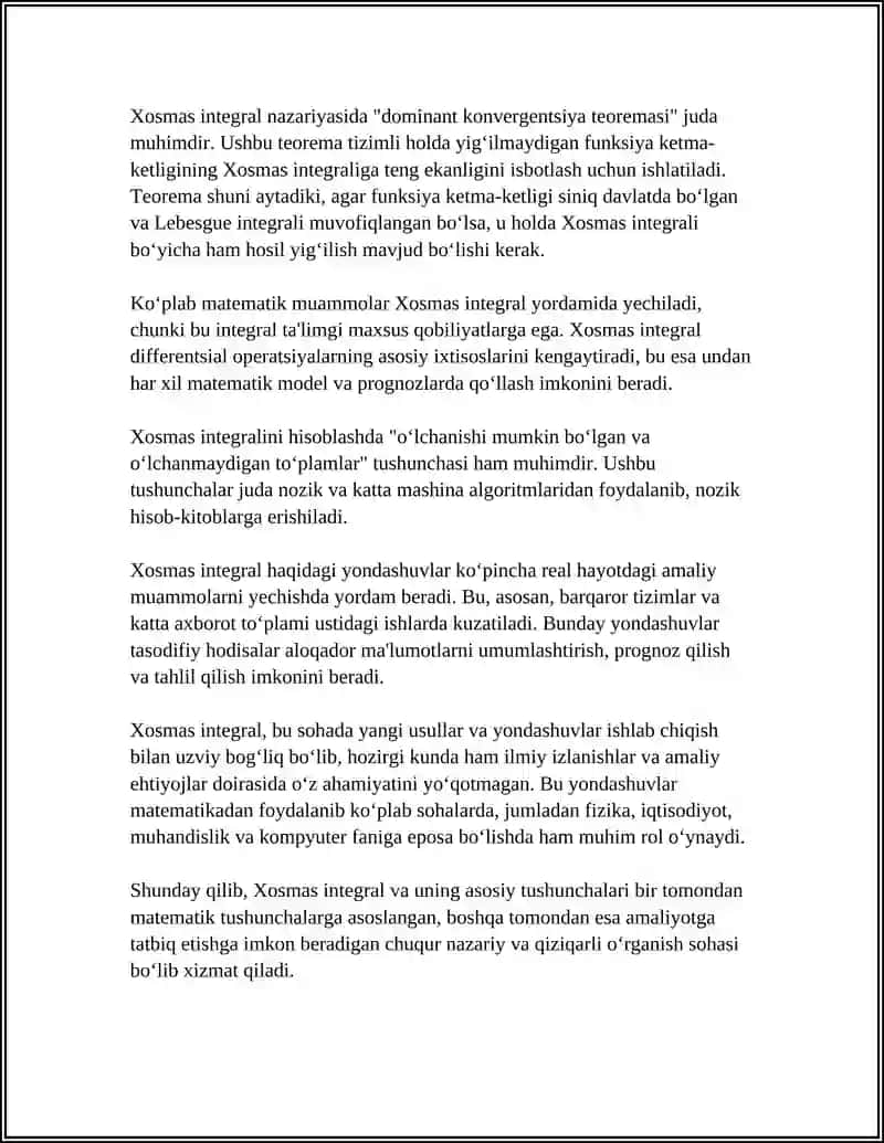 XOSMAS INTEGRAL 4