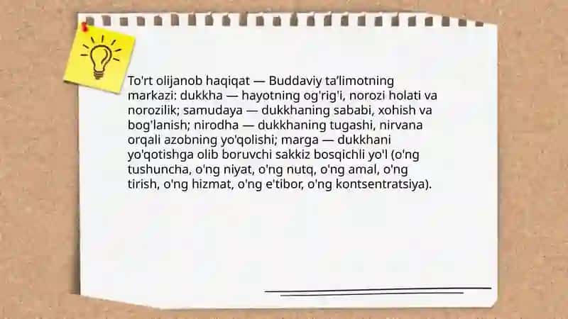 Buddaviylik ta'limoti va uning mazmuni 4