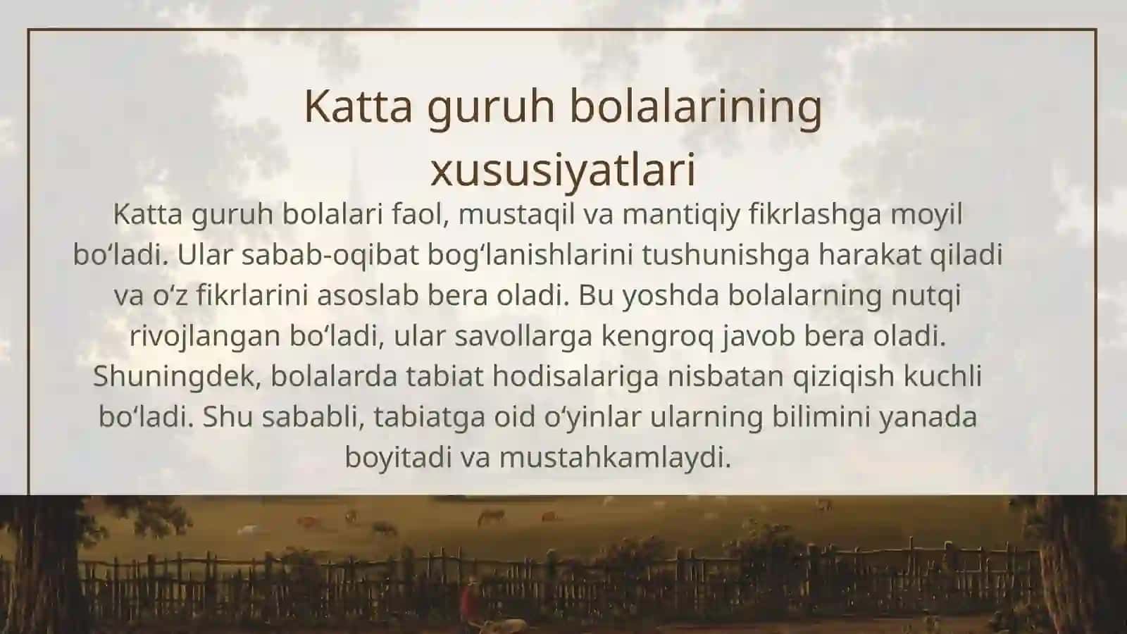 Kilichova Odinaning Tabiat bilan tanishtirish metodikasi 4