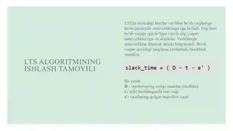 Least Slack Time (LST) rejalashtirish algoritmi 4