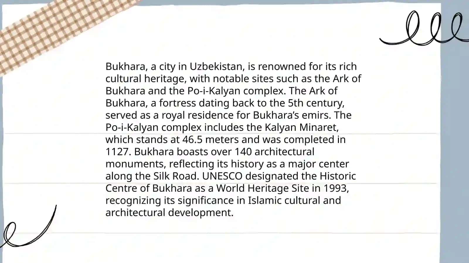 Tourism potential of Bukhara 4