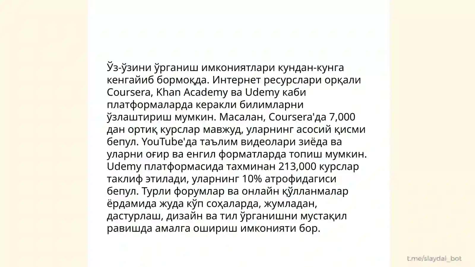 Онлайн-таълимнинг афзалликлари 4