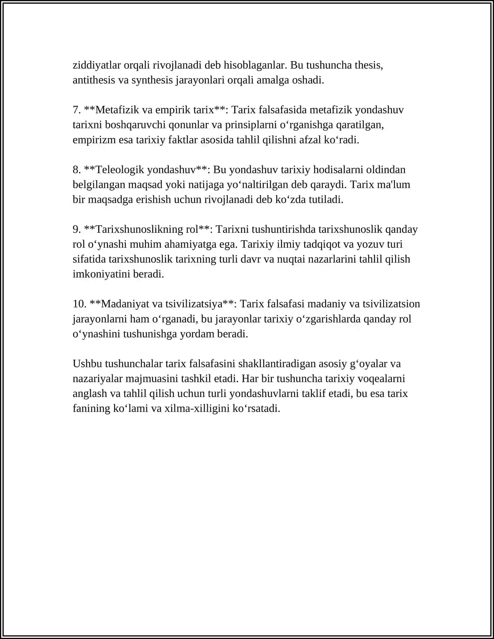 MUSTAQIL ISH Mavzu: TARIX FALSAFASI VA FALSAFA TARIXI UYGʻUNLIGI 4