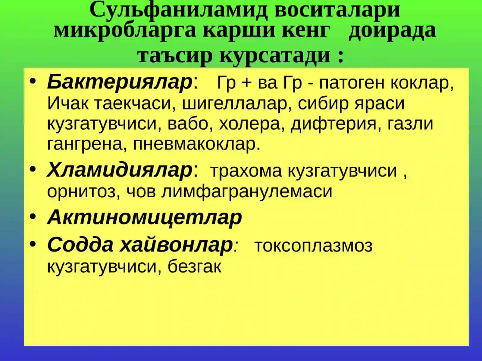 Сульфаниламид воситалар 4