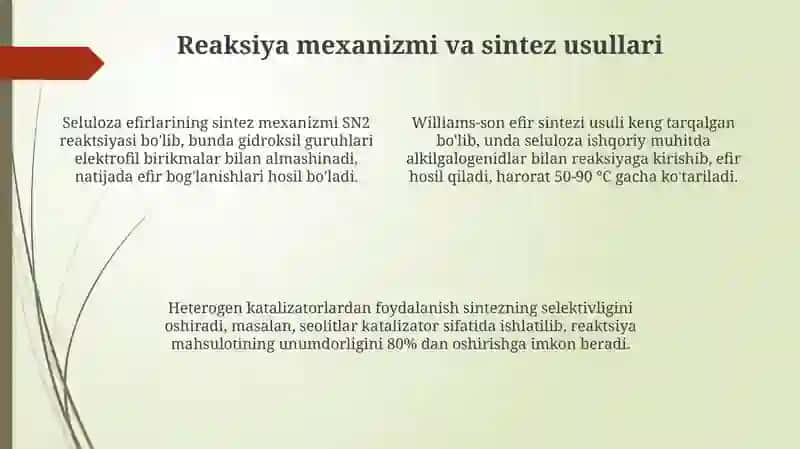 Sellyulozani oddiy efirlarini olish 4