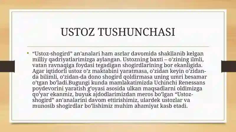 USTOZ SHOGIRT AN’ANALARI 4