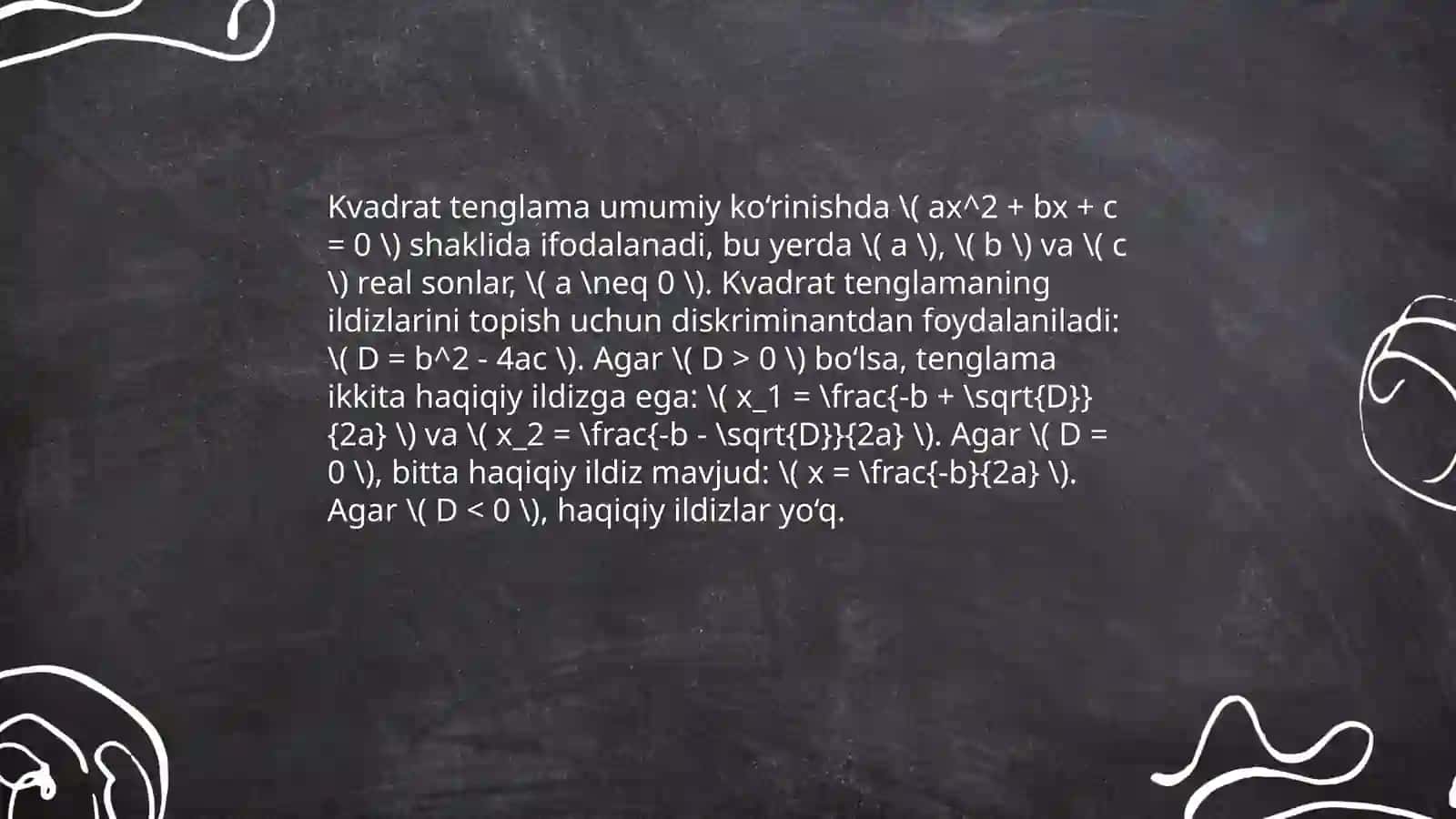 Kvadrat tenglama 4