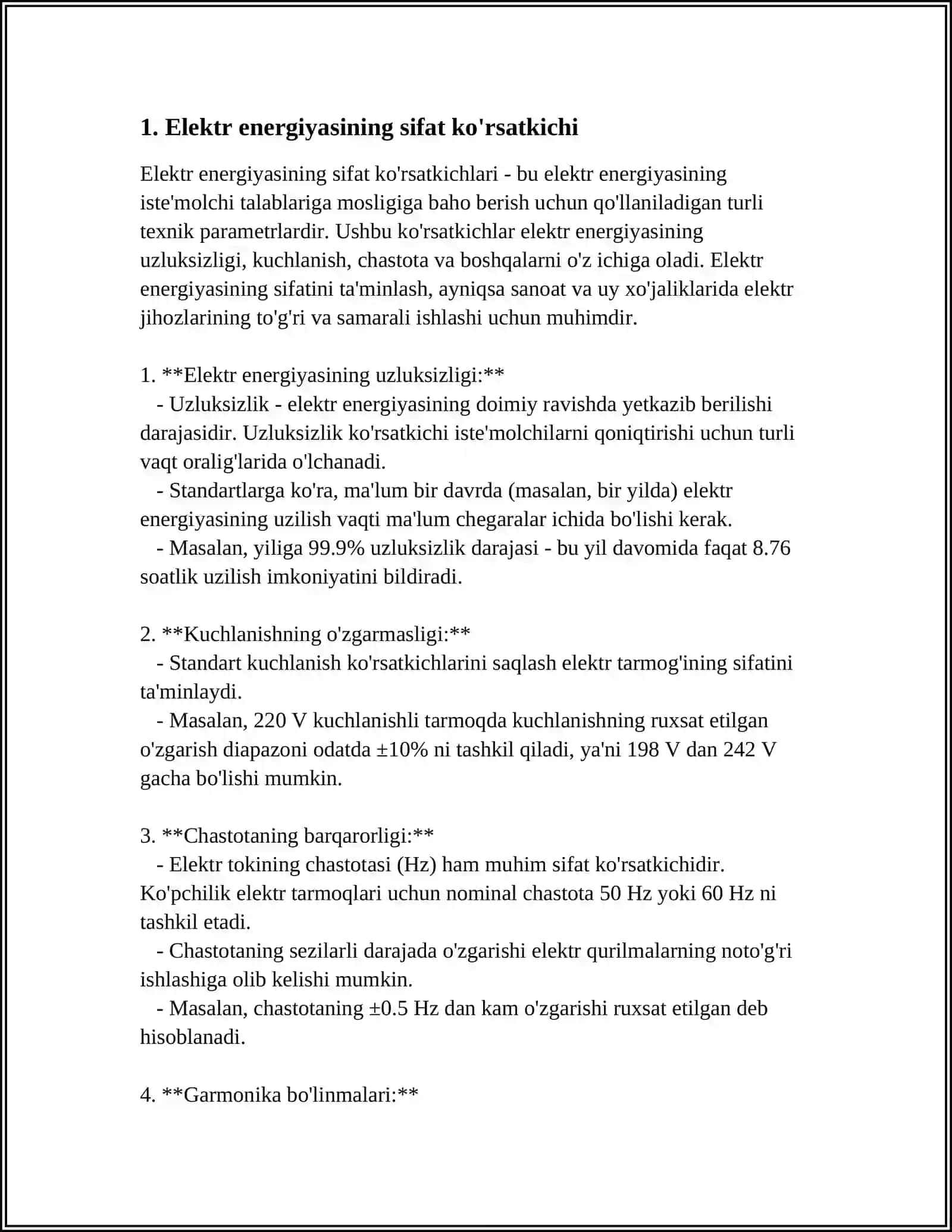 ELEKTR ENERGIYANING SIFATI 4