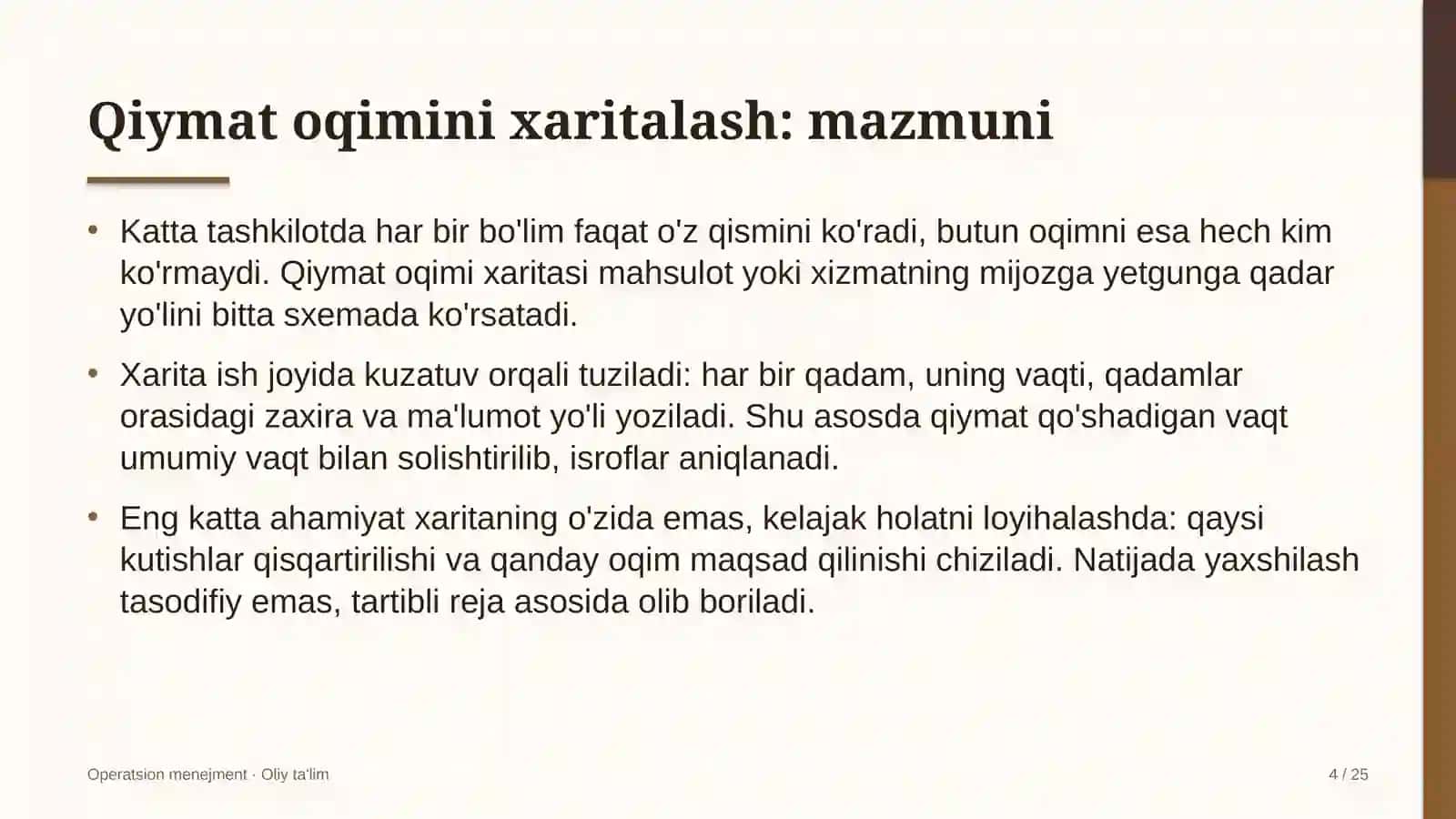 Avtobus parklarida qiymat oqimini xaritalash 4