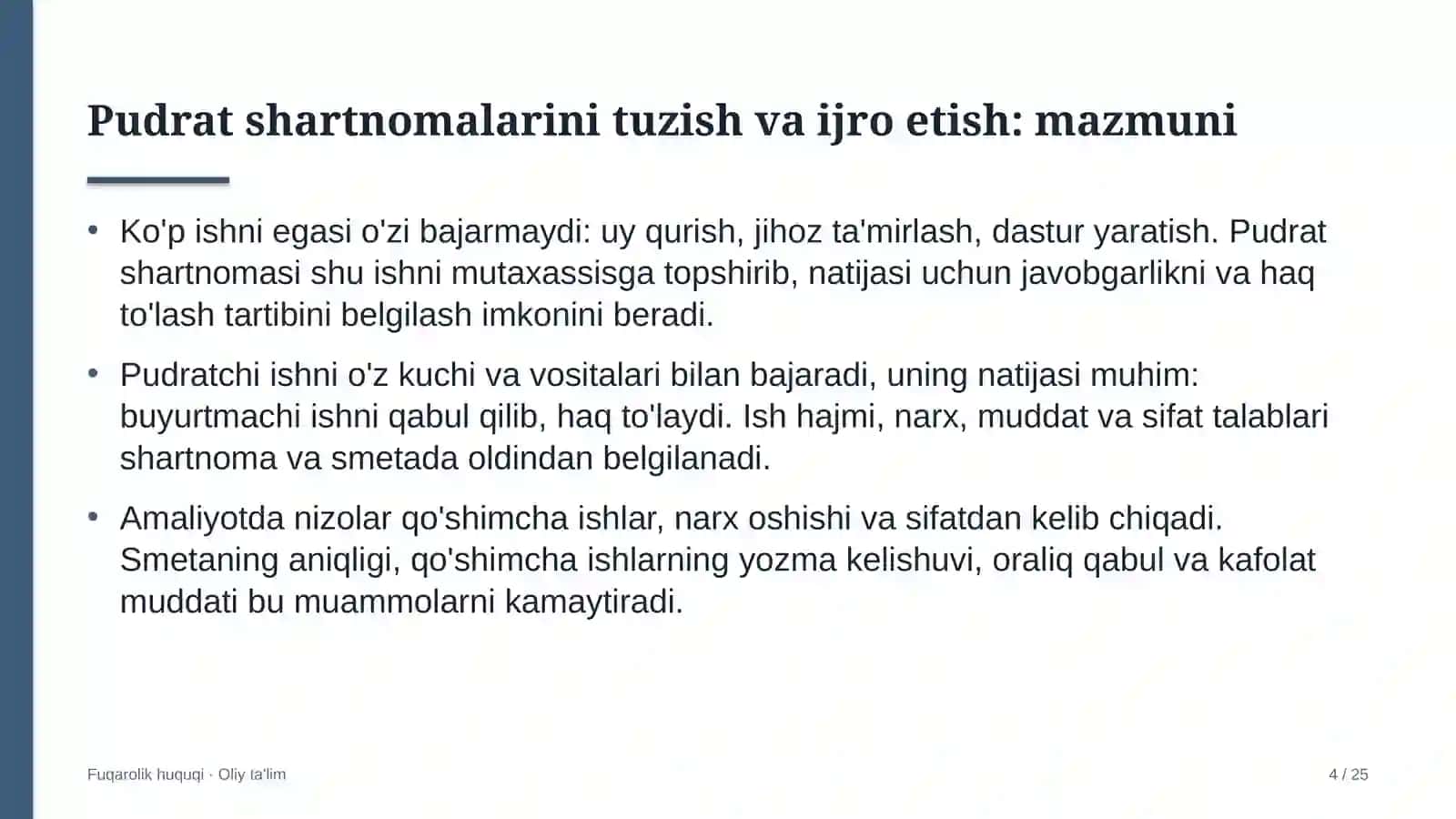 developerlik kompaniyalarida pudrat shartnomalarini tuzish va ijro etish 3092 4