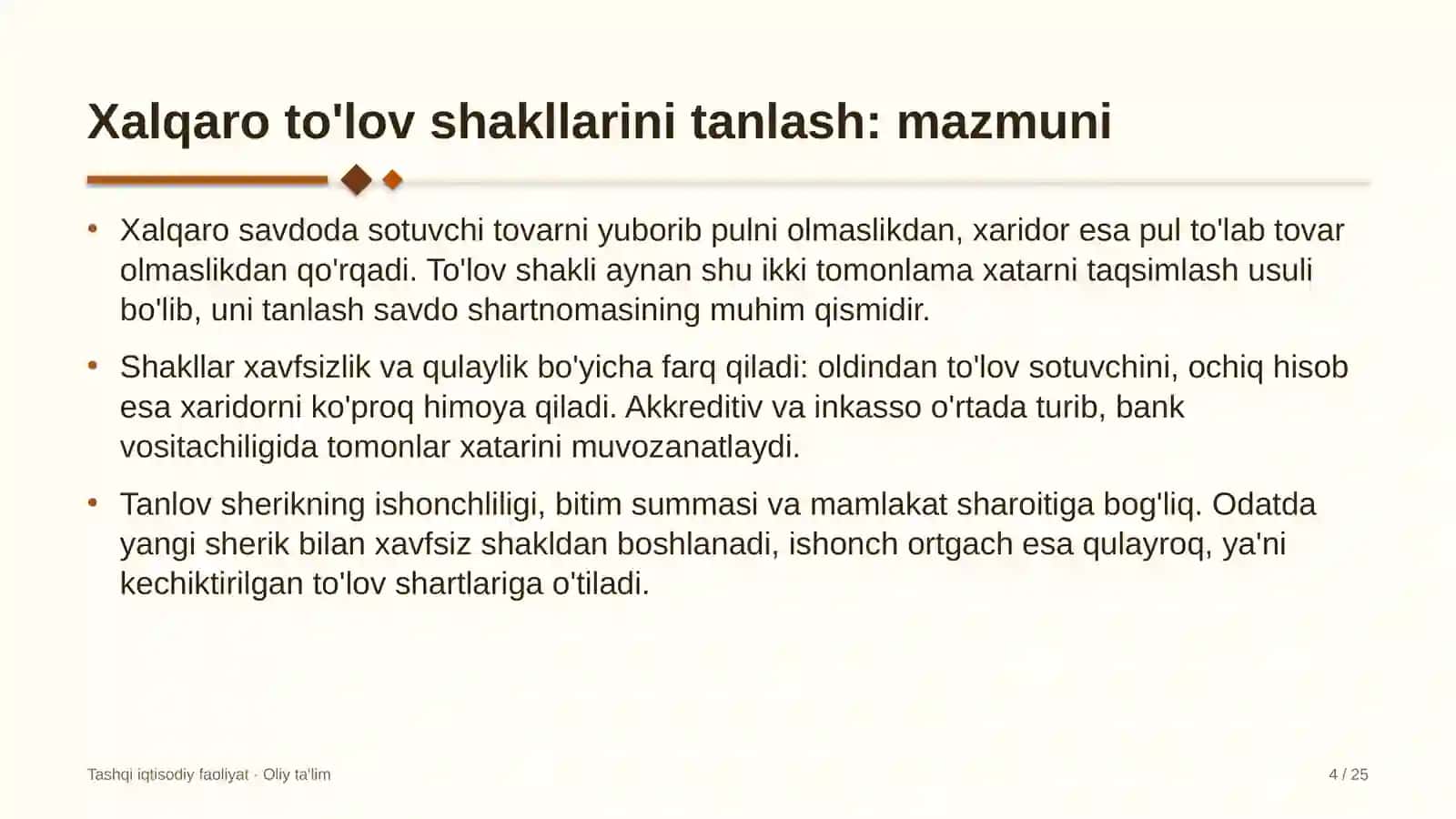 Tizim integratorlarida xalqaro to'lov shakllarini tanlash 4