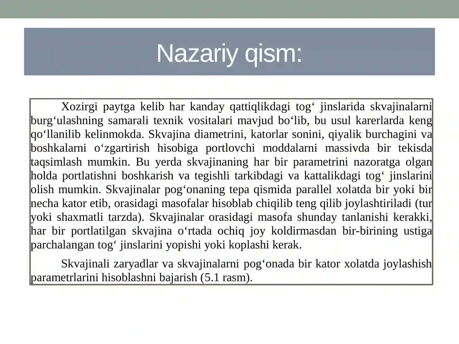 Skvajinalizar yadni hisoblash 4