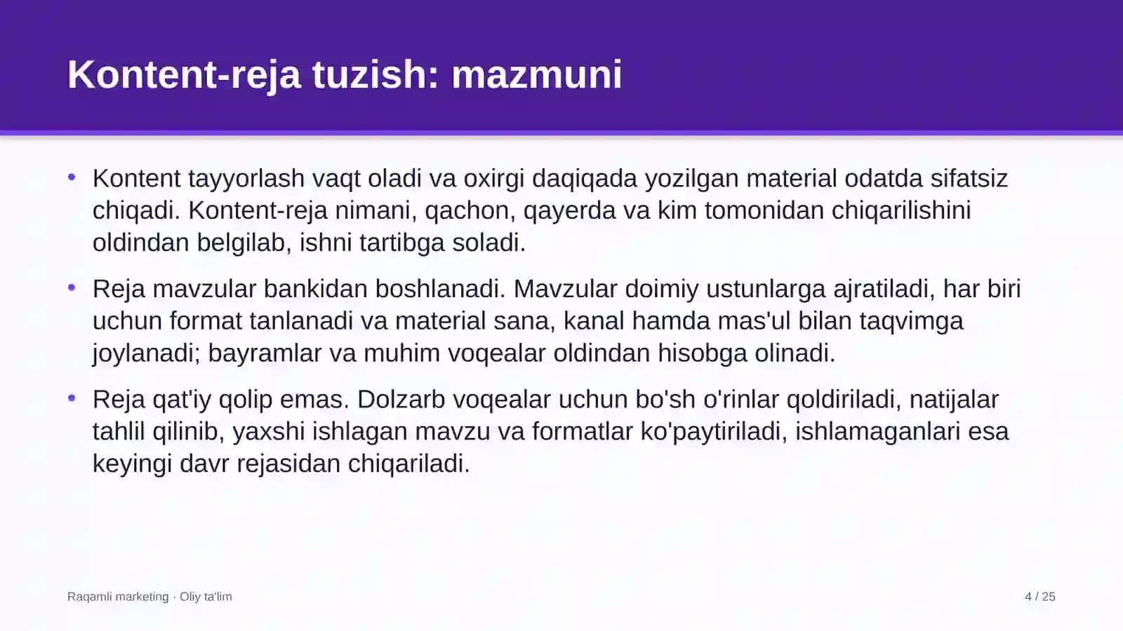 Videoprodakshn studiyalarida kontent-reja tuzish 4